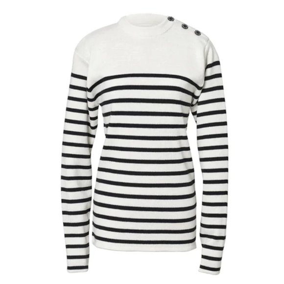 MILLSTRAND Co . Women's Adrie Pullover Sweater in Navy Cream Stripes Size XL - Picture 1 of 9